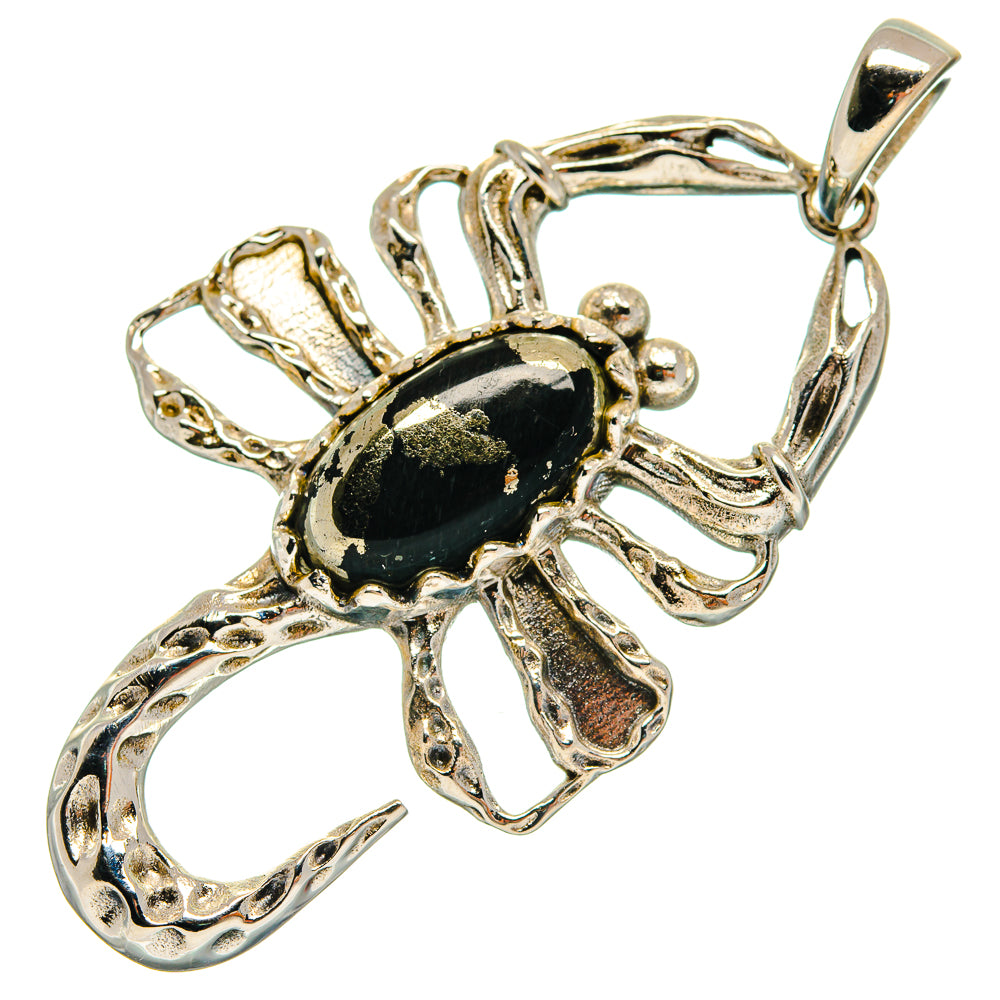 Pyrite In Black Onyx Pendants handcrafted by Anasilvercos - PD21195