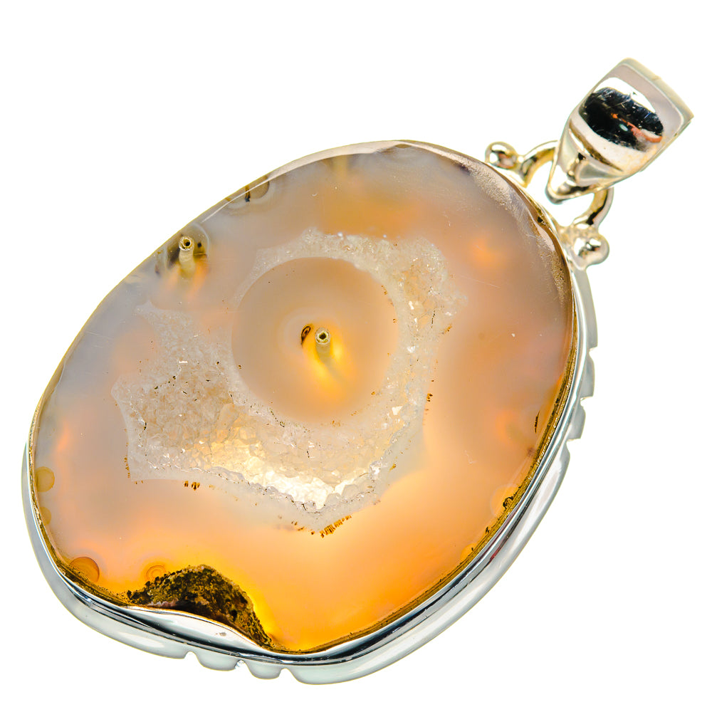 White Geode Slice Pendants handcrafted by Anasilvercos - PD21202 - Photo 2