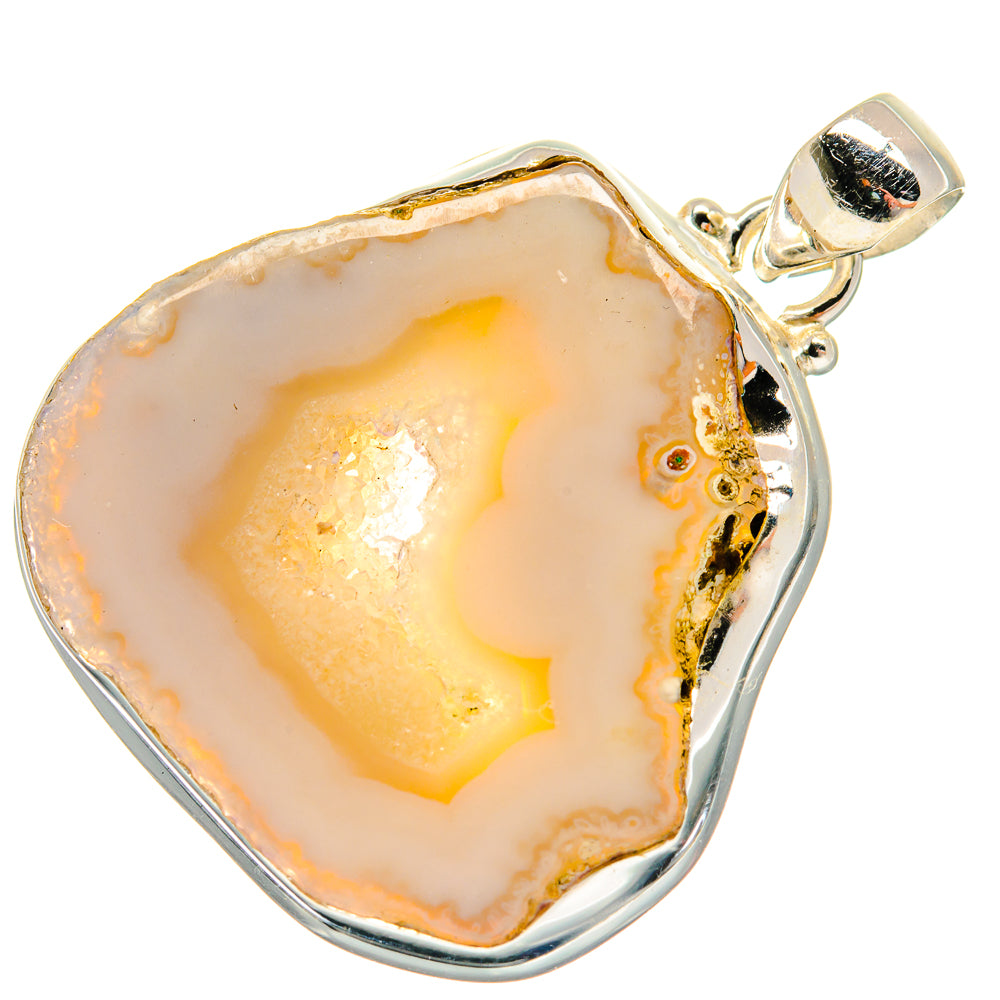 White Geode Slice Pendants handcrafted by Anasilvercos - PD21212