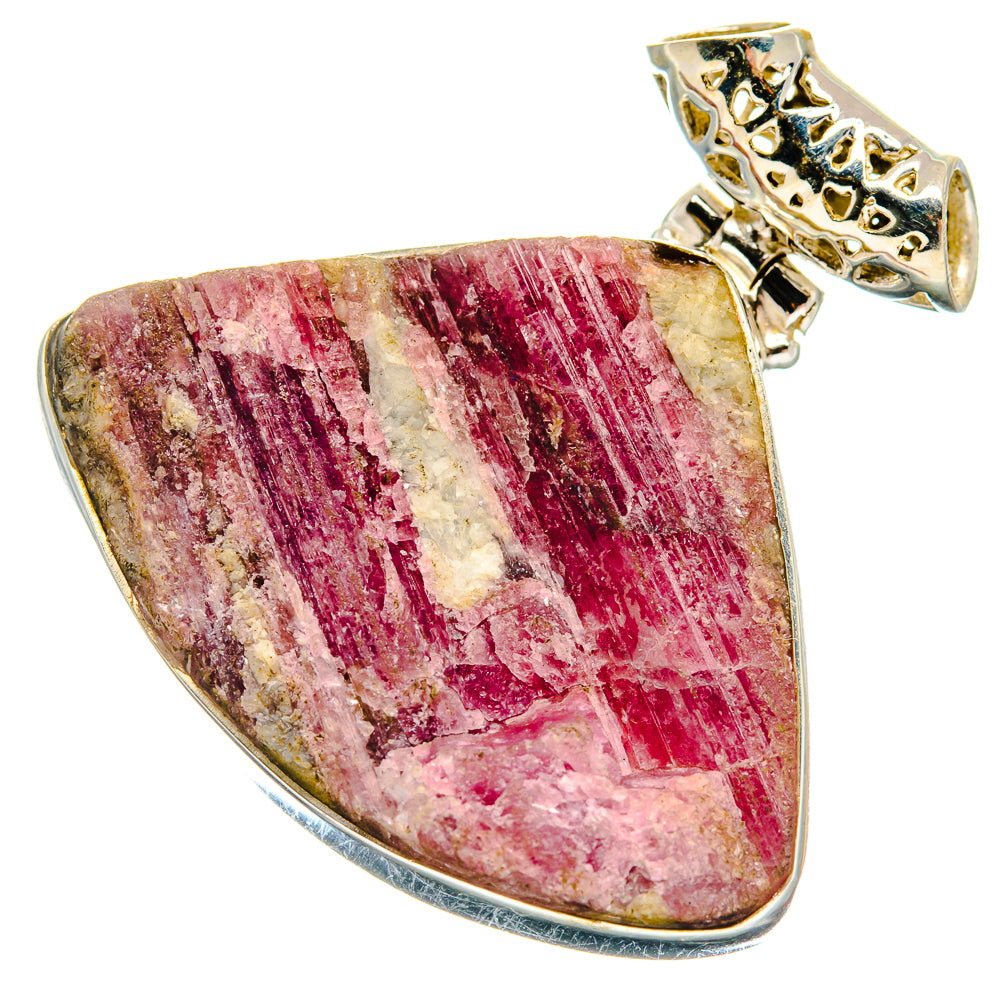 Pink Tourmaline In Quartz Pendants handcrafted by Anasilvercos - PD21232