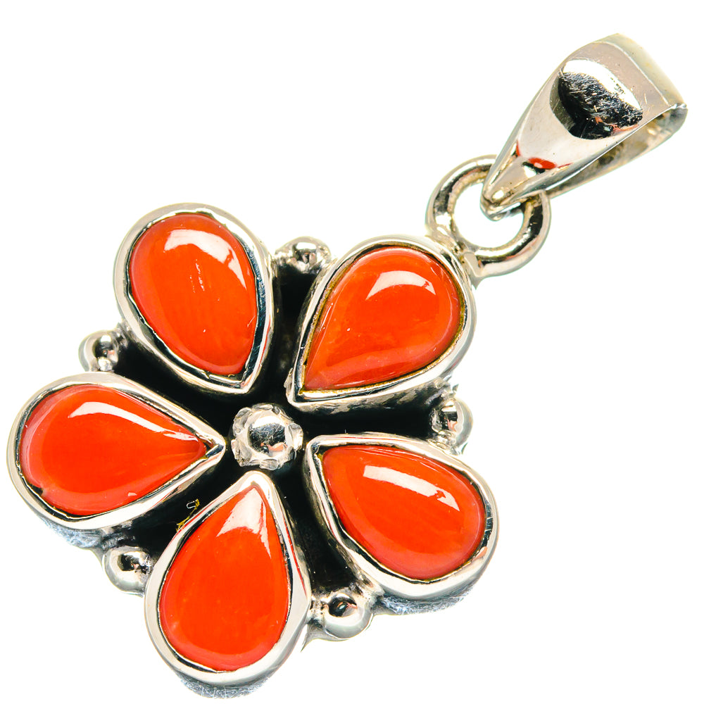 Mediterranean Red Coral Pendants handcrafted by Anasilvercos - PD21261