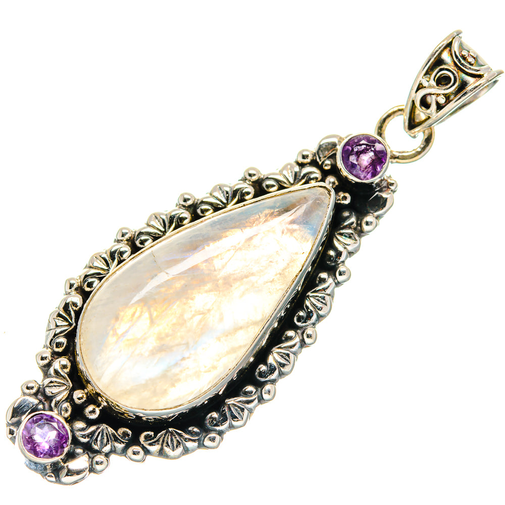 Rainbow Moonstone Pendants handcrafted by Anasilvercos - PD21280