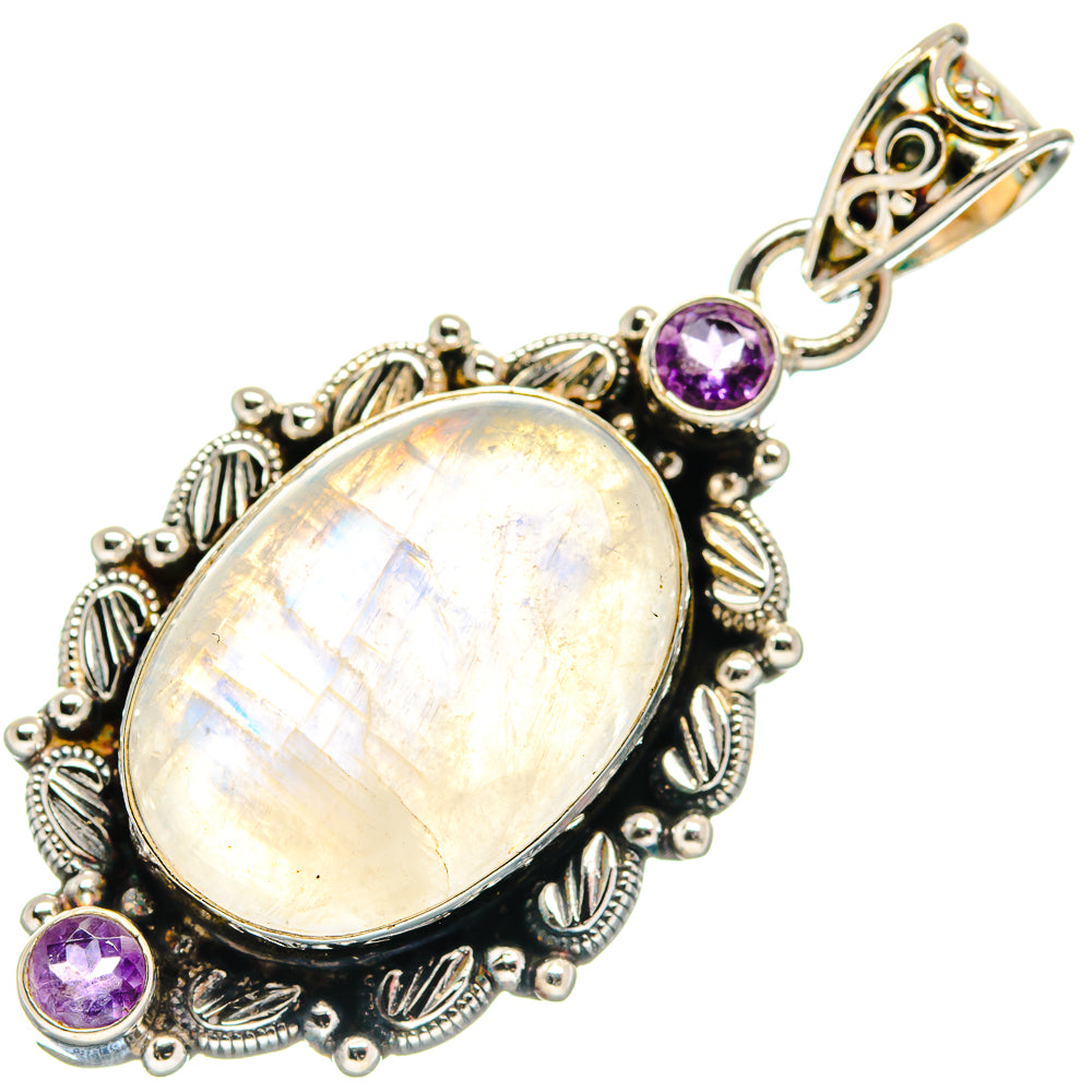 Rainbow Moonstone Pendants handcrafted by Anasilvercos - PD21292