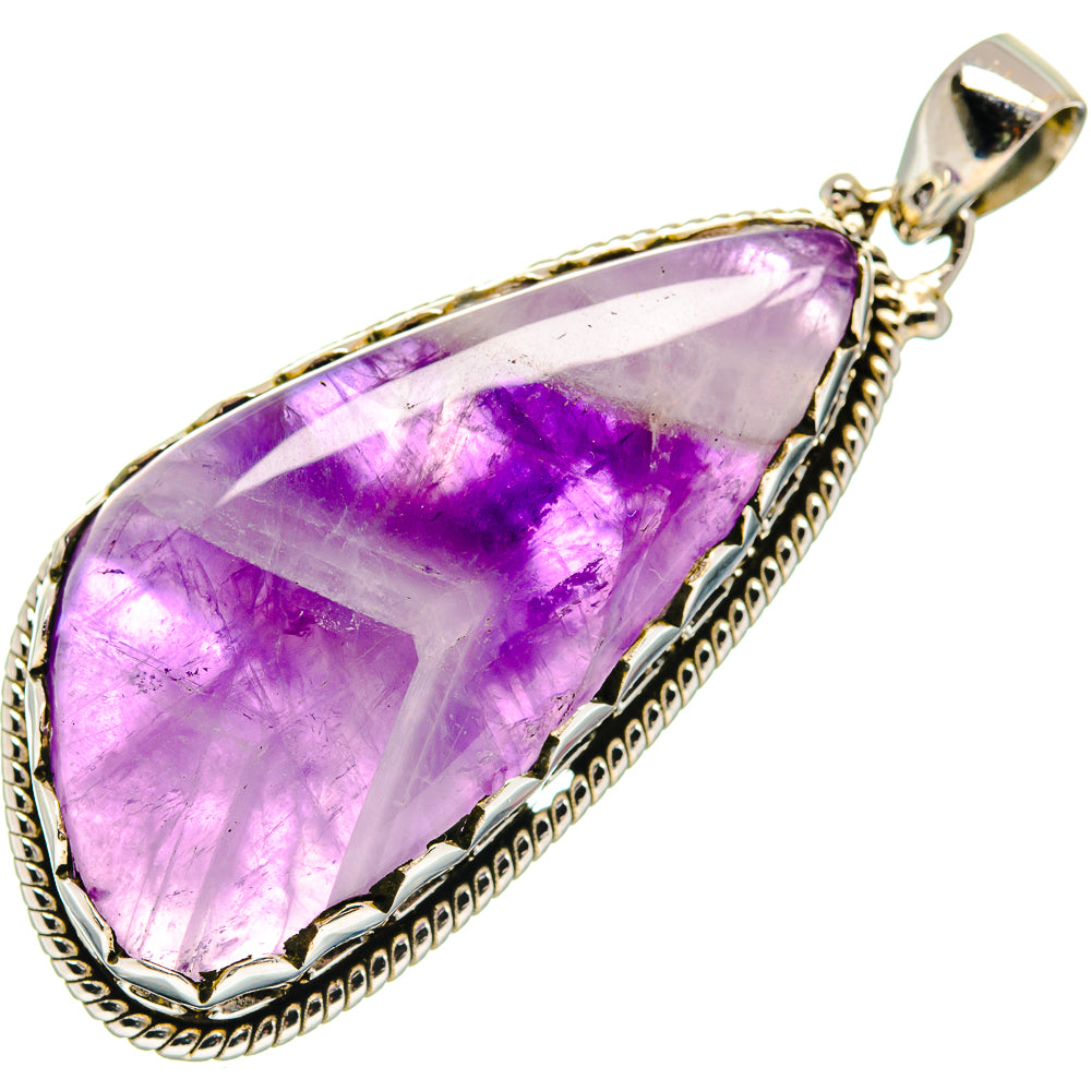 Chevron Amethyst Pendants handcrafted by Anasilvercos - PD21294