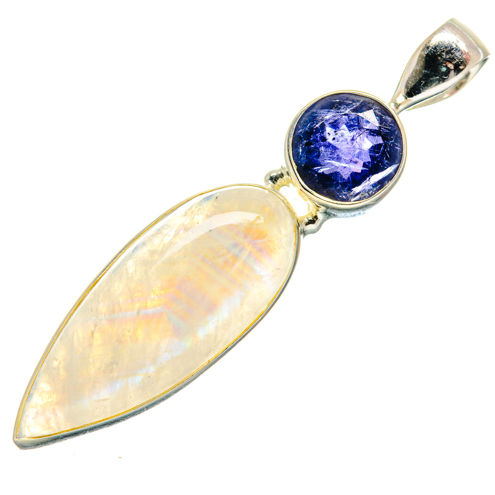 Rainbow Moonstone Pendants handcrafted by Anasilvercos - PD21302