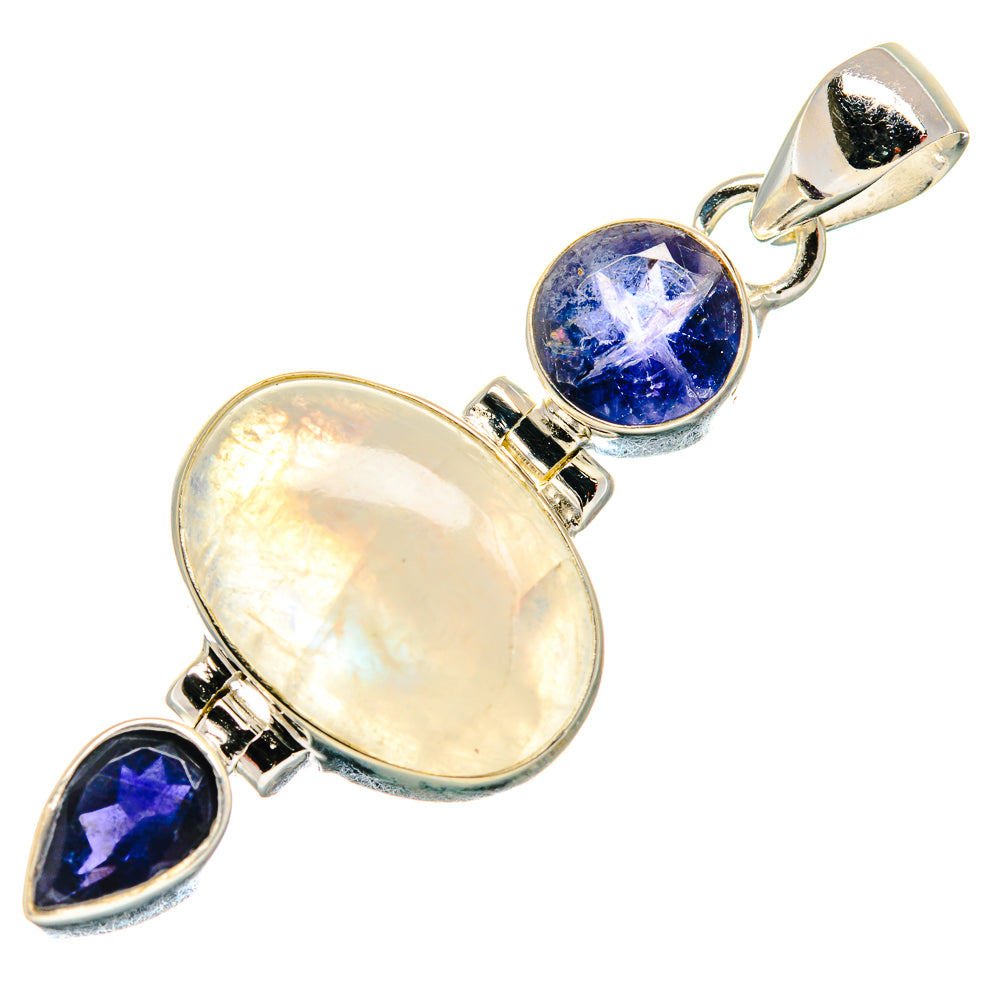 Rainbow Moonstone Pendants handcrafted by Anasilvercos - PD21303