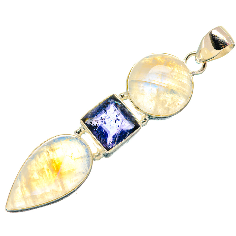 Rainbow Moonstone Pendants handcrafted by Anasilvercos - PD21307