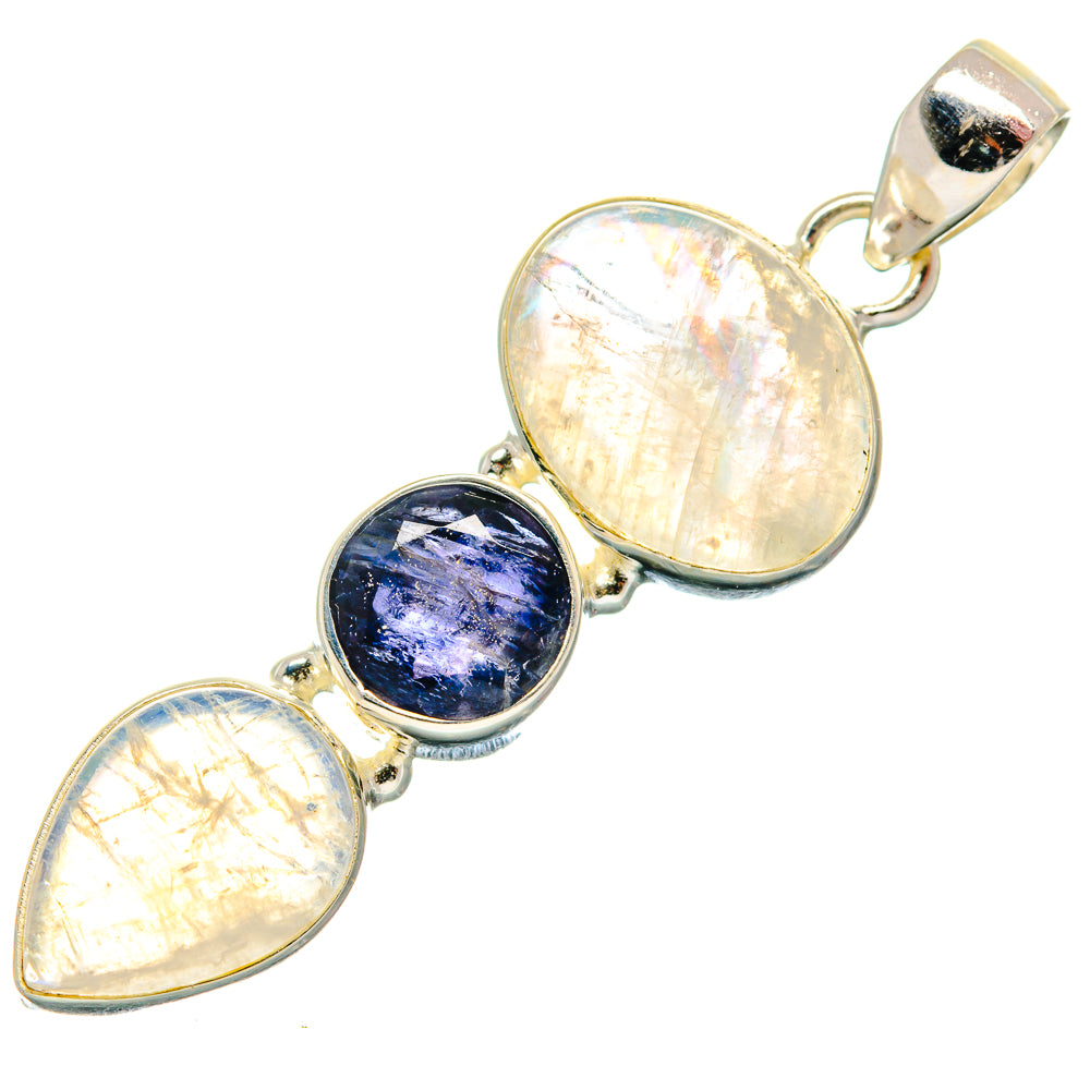 Rainbow Moonstone Pendants handcrafted by Anasilvercos - PD21309