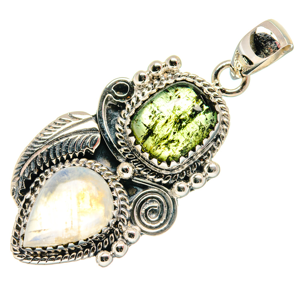 Rainbow Moonstone Pendants handcrafted by Anasilvercos - PD21321