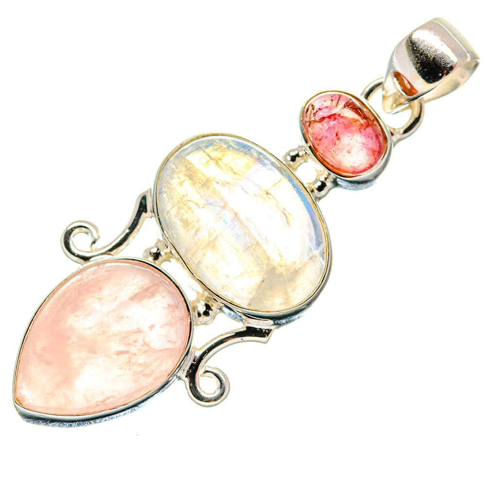 Rainbow Moonstone Pendants handcrafted by Anasilvercos - PD21323