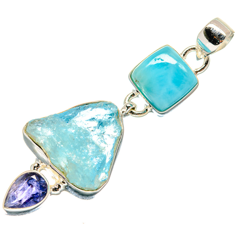 Aquamarine Pendants handcrafted by Anasilvercos - PD21328