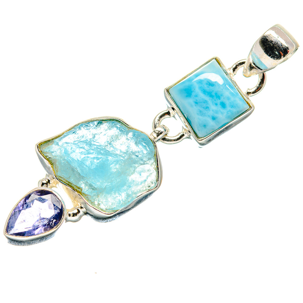 Aquamarine Pendants handcrafted by Anasilvercos - PD21329