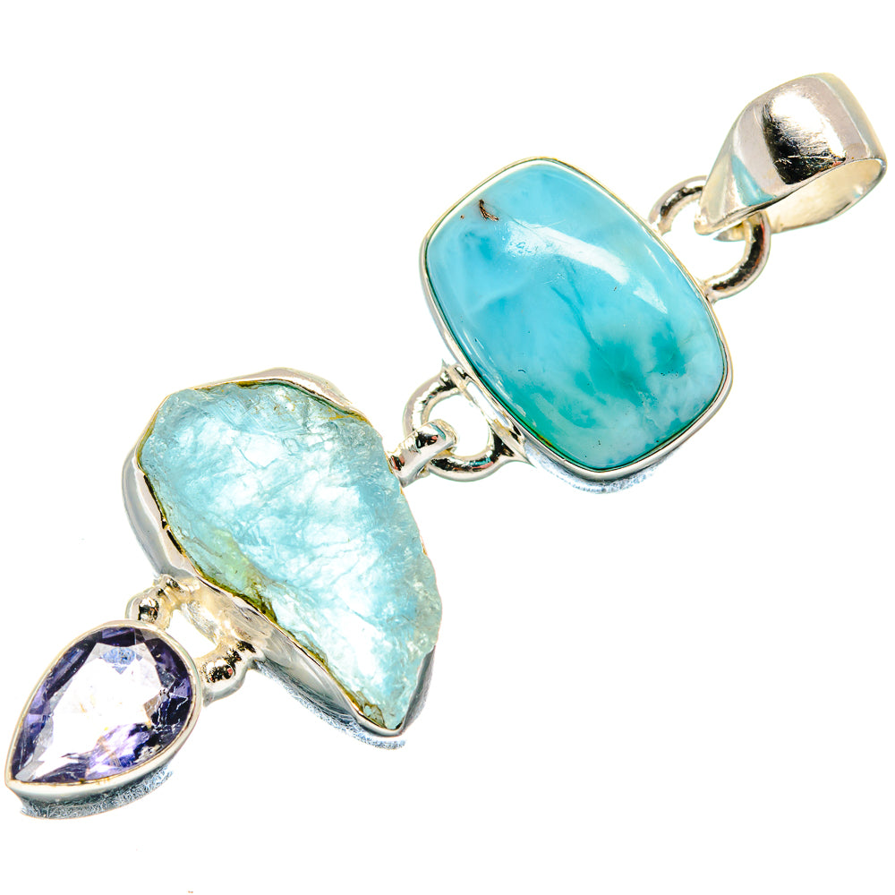 Aquamarine Pendants handcrafted by Anasilvercos - PD21342