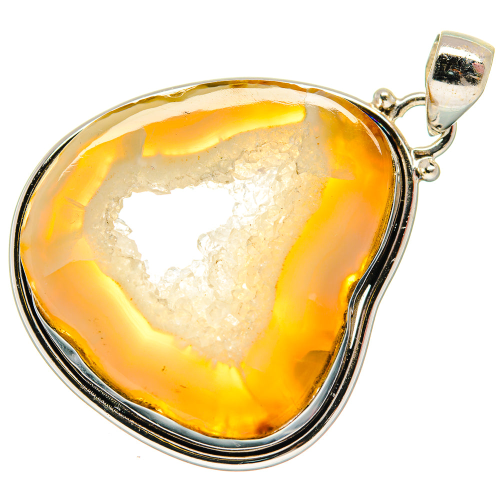 White Geode Slice Pendants handcrafted by Anasilvercos - PD21343 - Photo 2