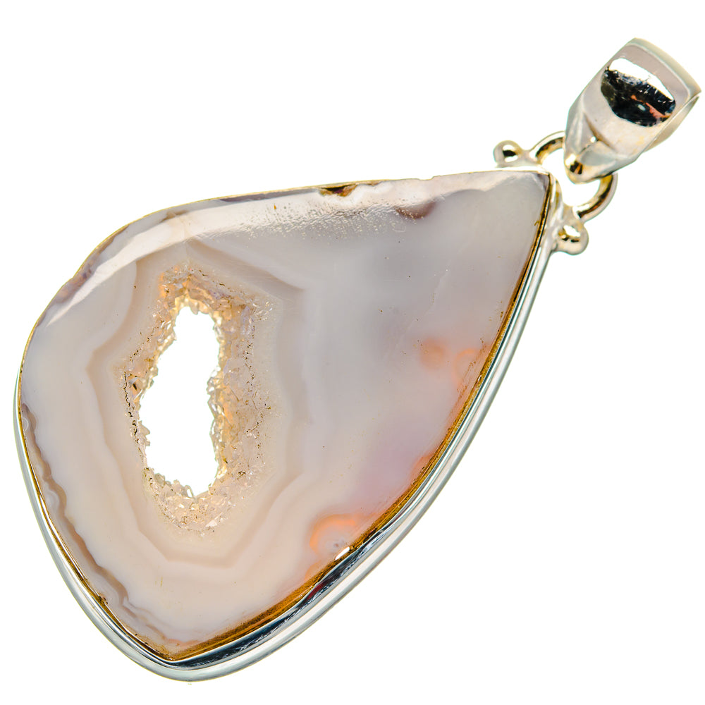 White Geode Slice Pendants handcrafted by Anasilvercos - PD21345
