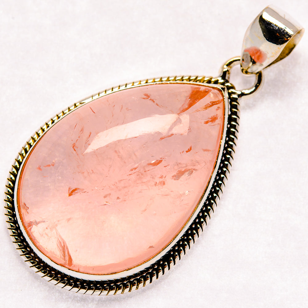 Rose Quartz Pendants handcrafted by Anasilvercos - PD21362