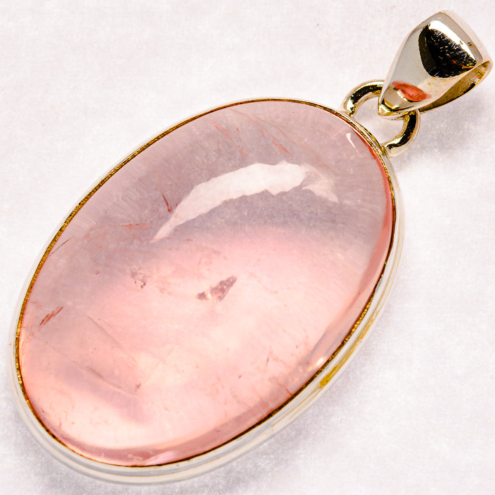 Rose Quartz Pendants handcrafted by Anasilvercos - PD21365
