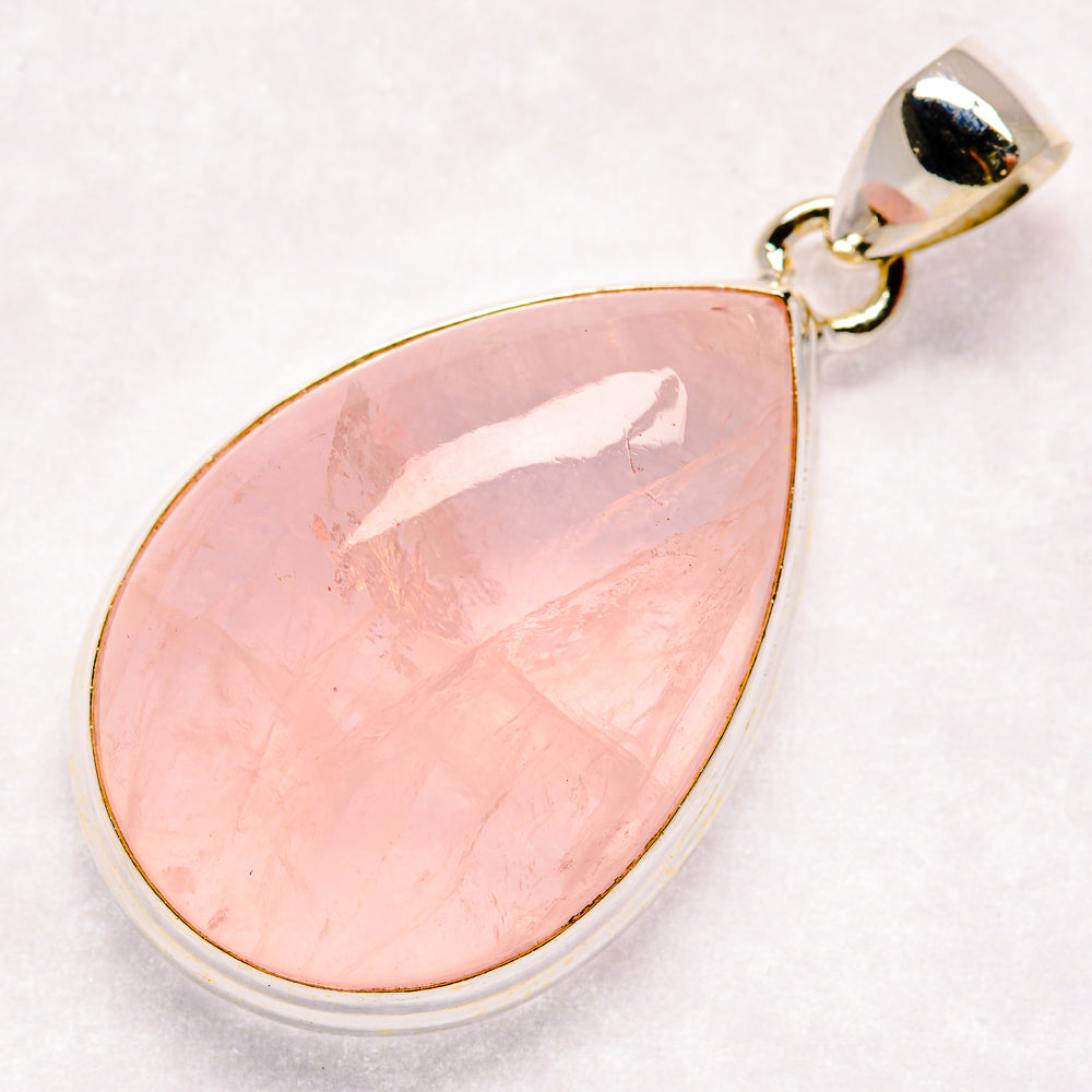 Rose Quartz Pendants handcrafted by Anasilvercos - PD21366