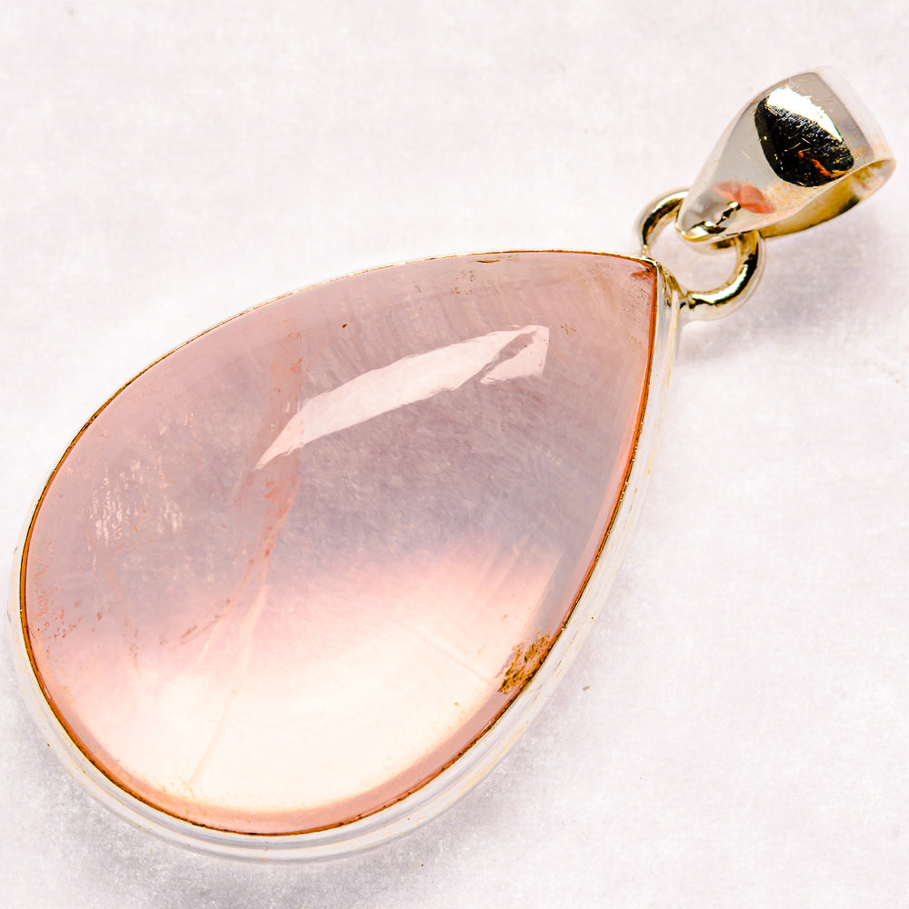 Rose Quartz Pendants handcrafted by Anasilvercos - PD21368