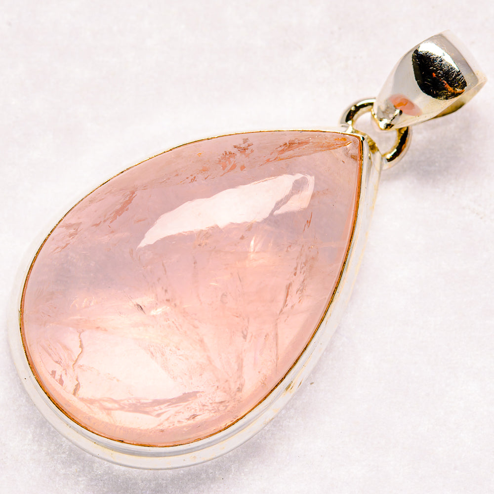 Rose Quartz Pendants handcrafted by Anasilvercos - PD21369