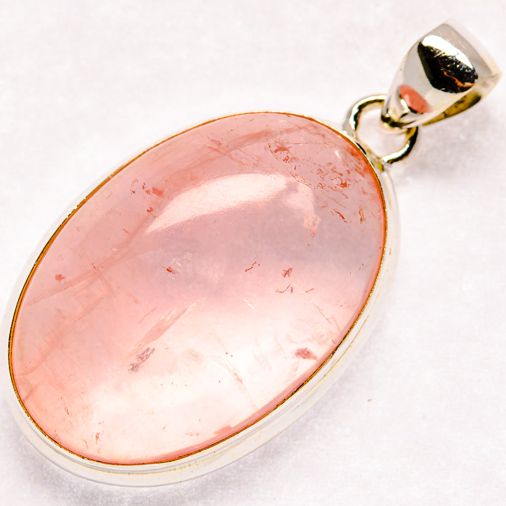 Rose Quartz Pendants handcrafted by Anasilvercos - PD21371
