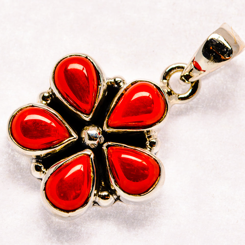Mediterranean Red Coral Pendants handcrafted by Anasilvercos - PD21382