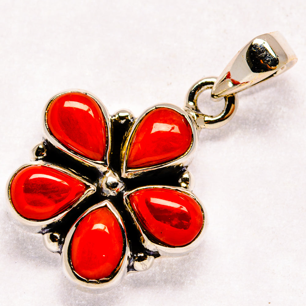 Mediterranean Red Coral Pendants handcrafted by Anasilvercos - PD21384