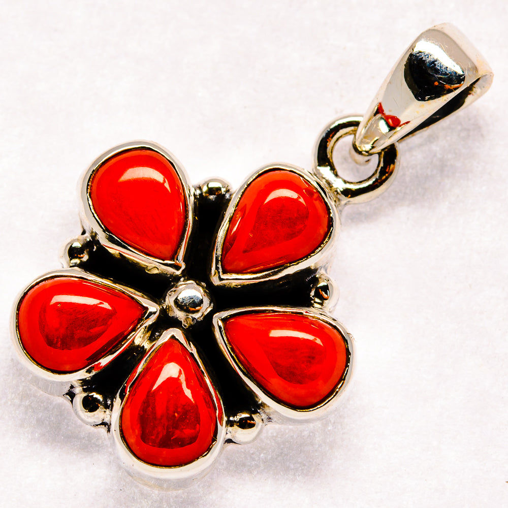 Mediterranean Red Coral Pendants handcrafted by Anasilvercos - PD21385