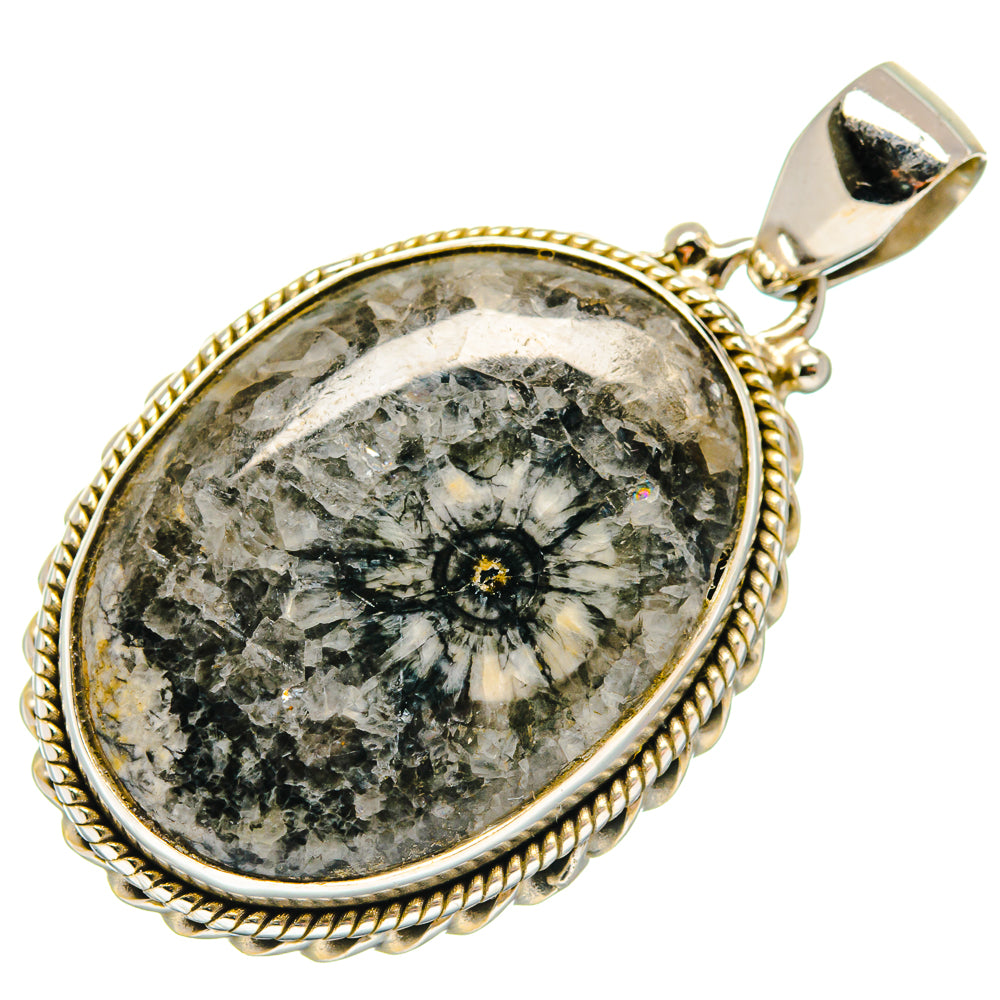 Moroccan Goniatite Fossil Pendants handcrafted by Anasilvercos - PD21396