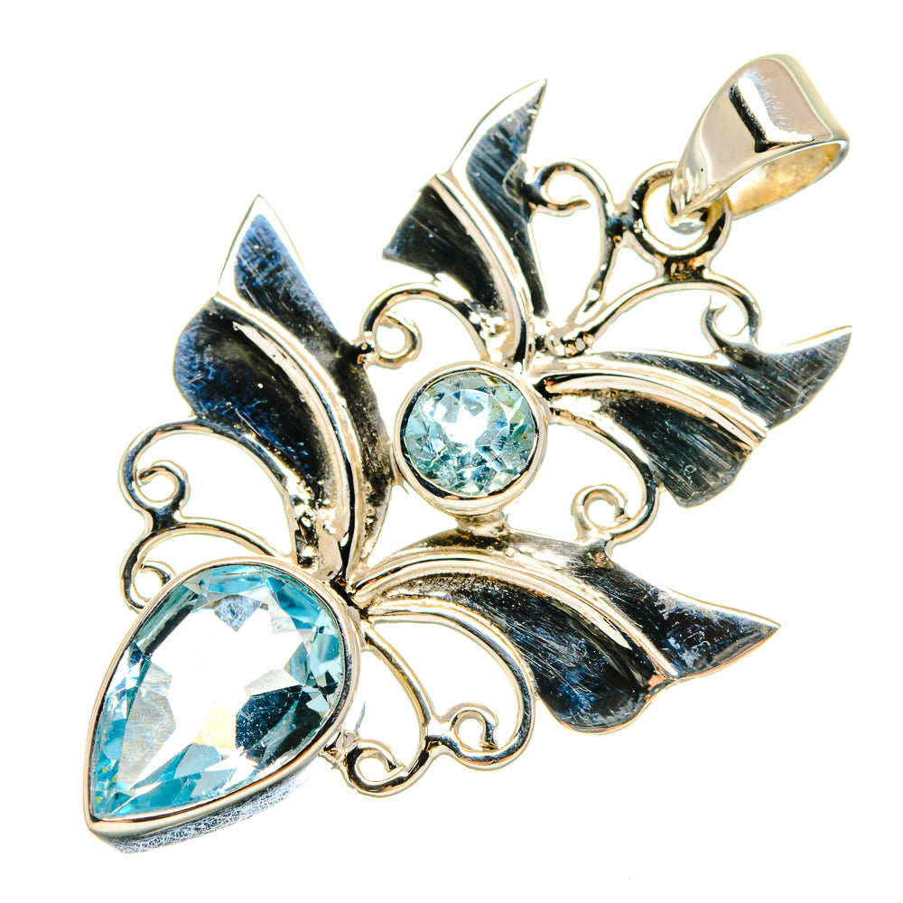 Blue Topaz Pendants handcrafted by Anasilvercos - PD21457