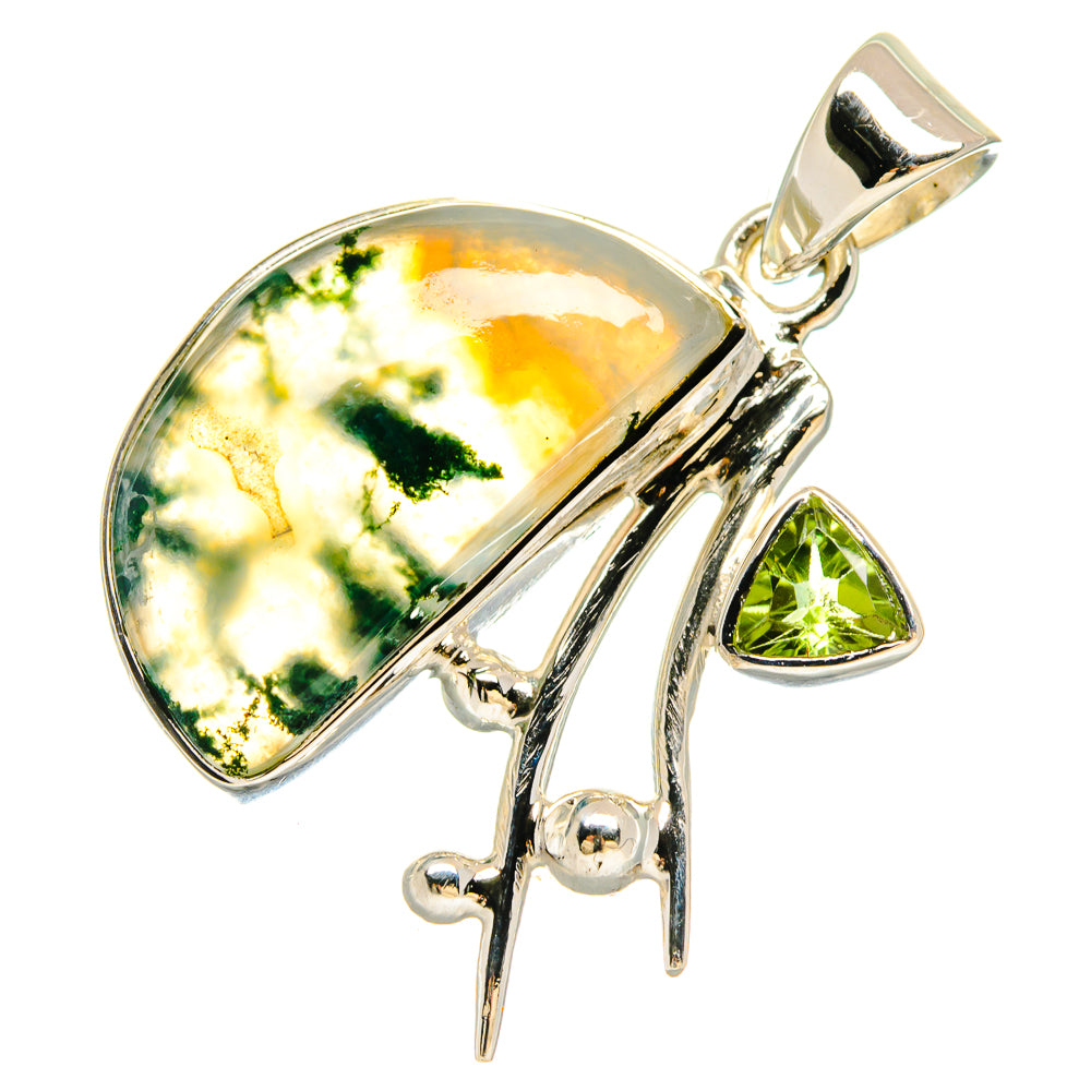 Green Moss Agate Pendants handcrafted by Anasilvercos - PD21463