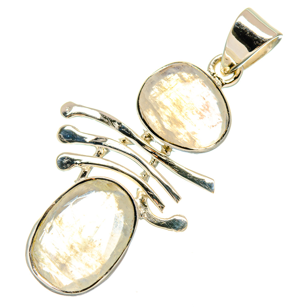 Rainbow Moonstone Pendants handcrafted by Anasilvercos - PD21473