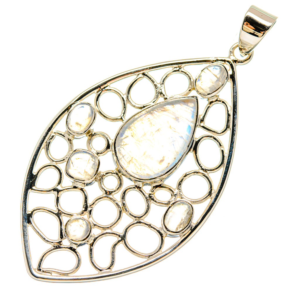 Rainbow Moonstone Pendants handcrafted by Anasilvercos - PD21479