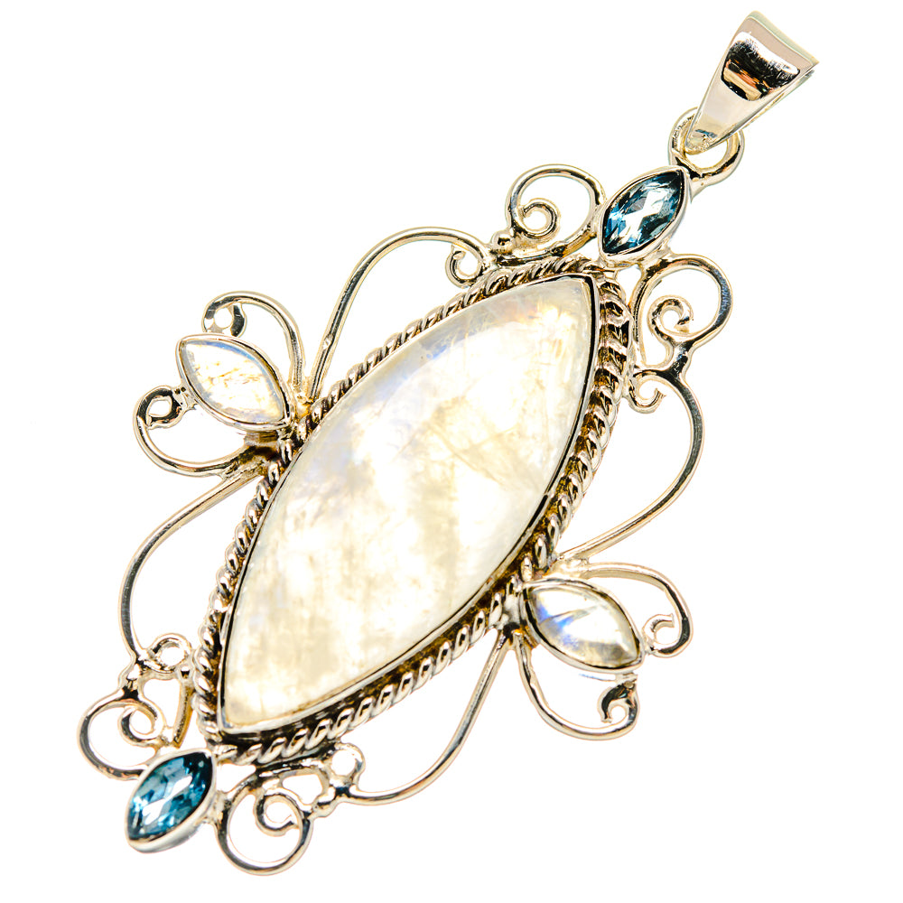 Rainbow Moonstone Pendants handcrafted by Anasilvercos - PD21480