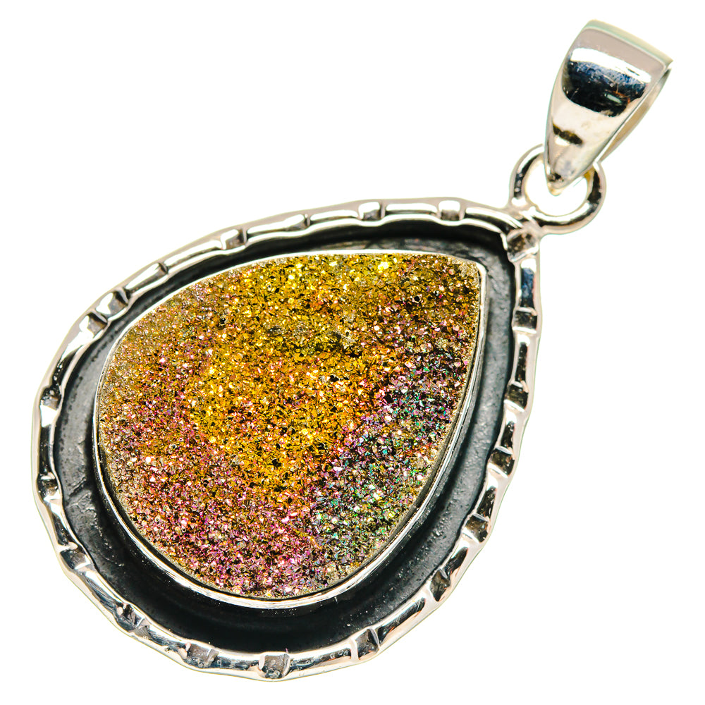 Spectro Pyrite Druzy Pendants handcrafted by Anasilvercos - PD21501 - Photo 2