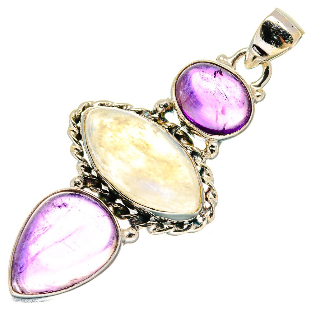 Rainbow Moonstone Pendants handcrafted by Anasilvercos - PD21510