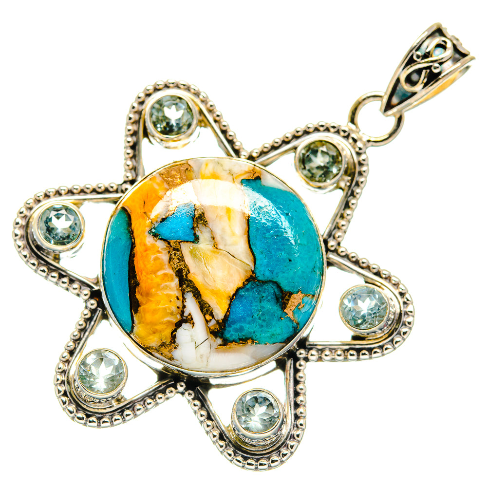 Spiny Oyster Turquoise Pendants handcrafted by Anasilvercos - PD21512
