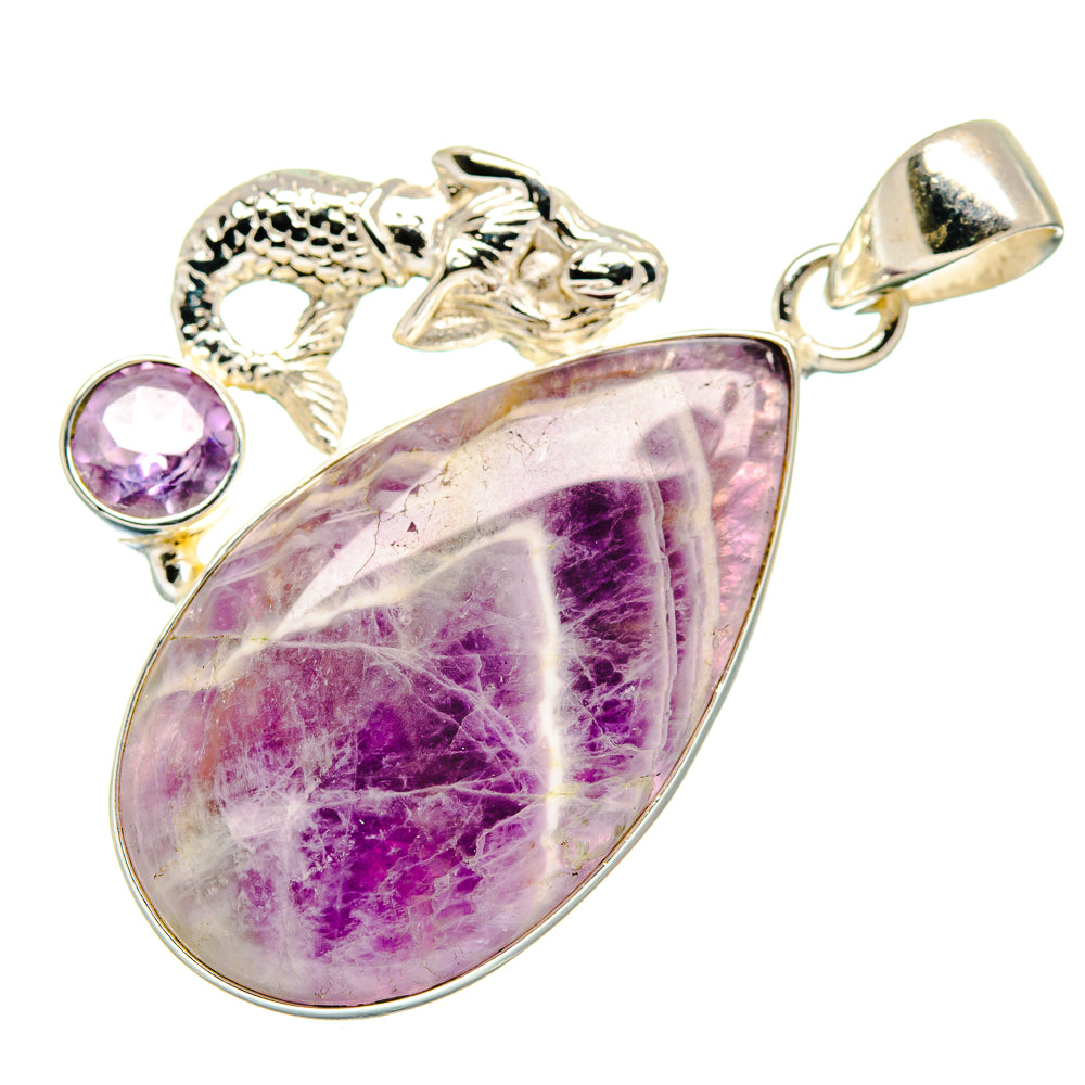 Chevron Amethyst Pendants handcrafted by Anasilvercos - PD21562