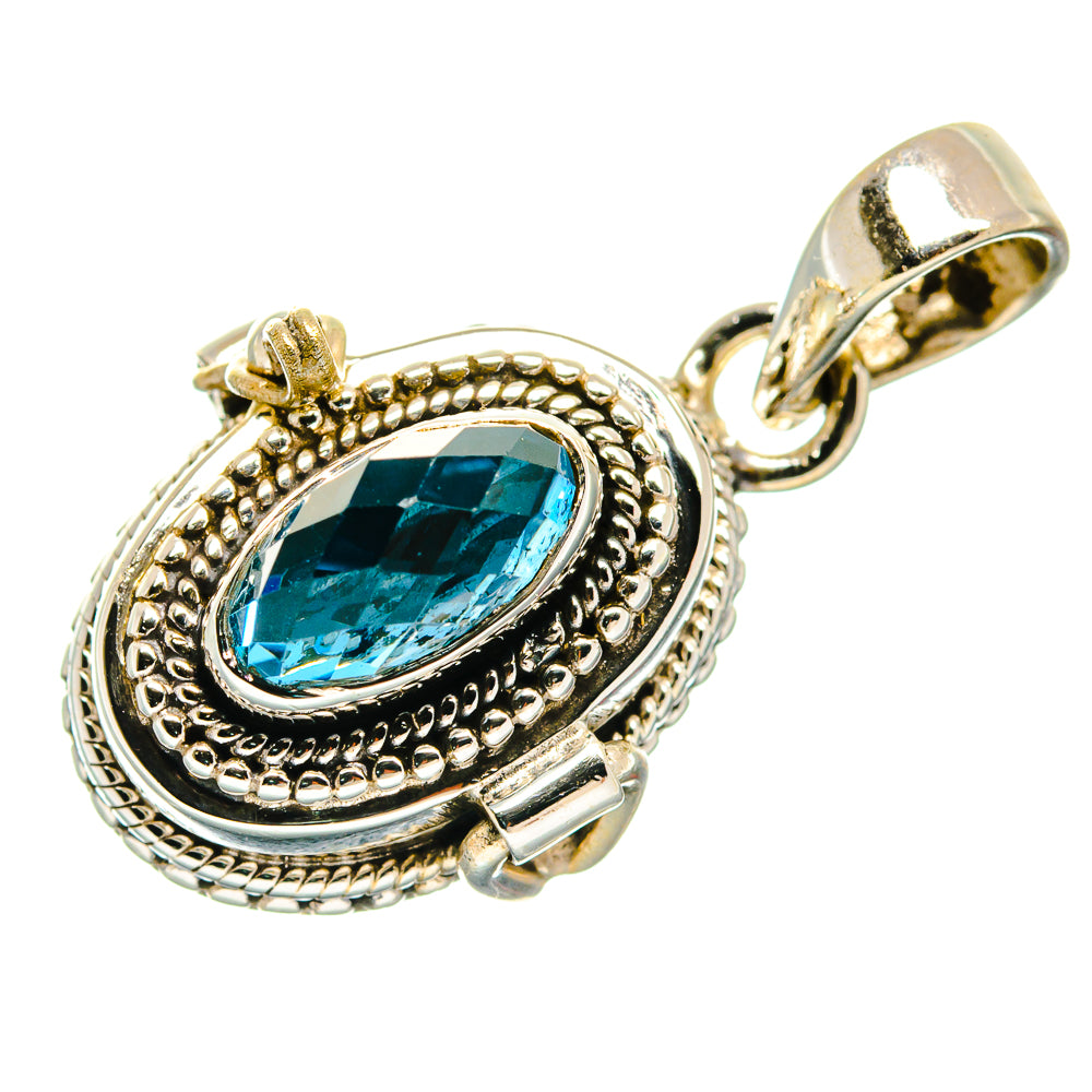 Swiss Blue Topaz Pendants handcrafted by Anasilvercos - PD21603