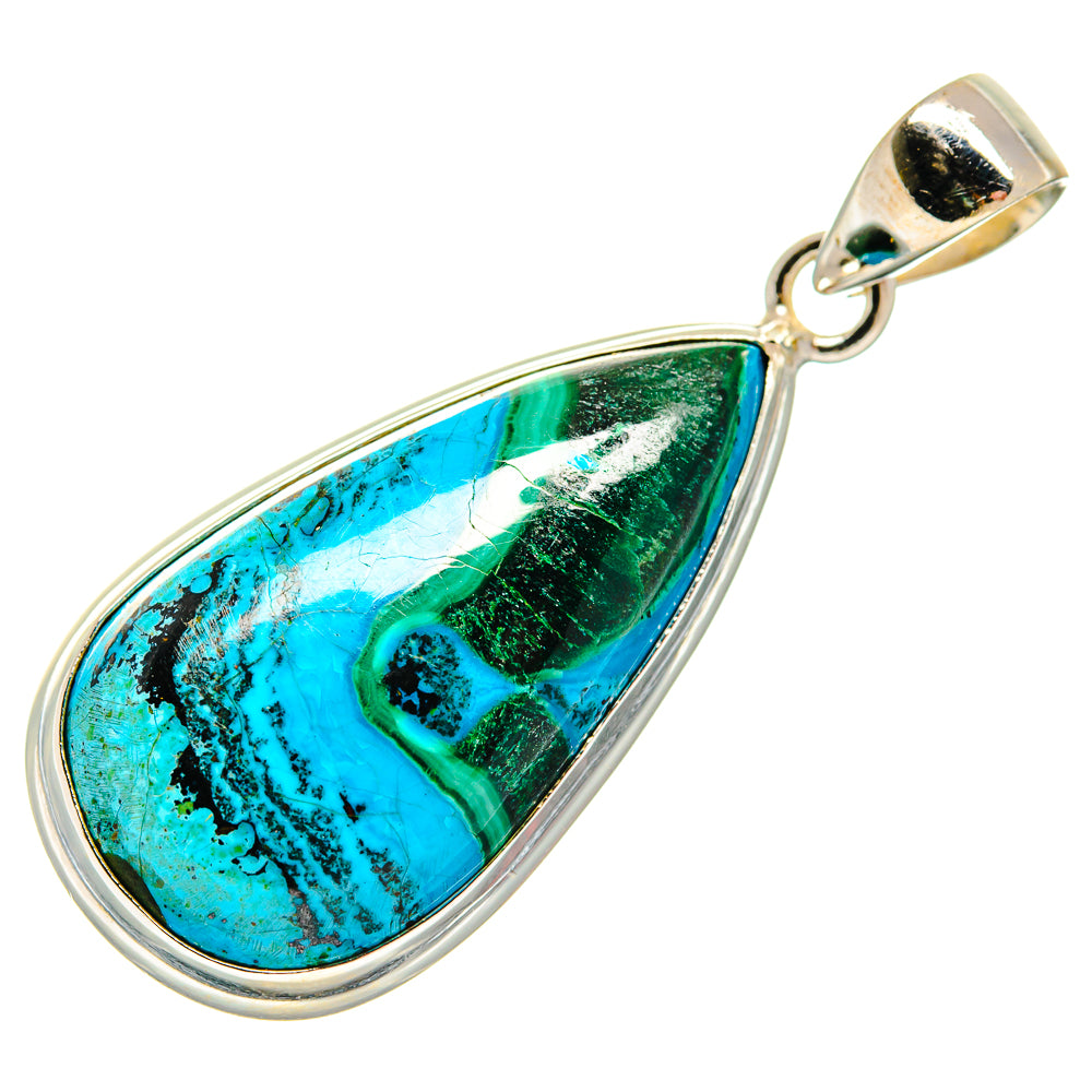 Malachite In Chrysocolla Pendants handcrafted by Anasilvercos - PD21615