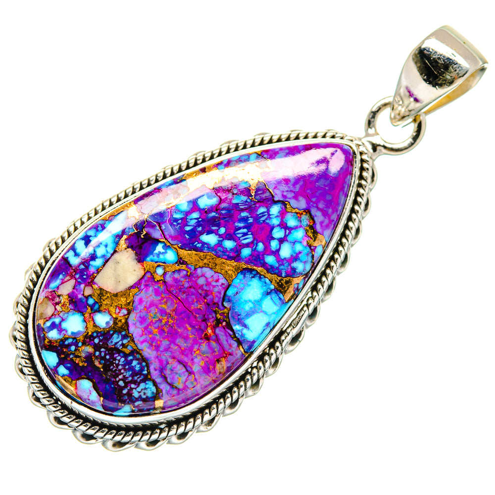 Purple Copper Composite Turquoise Pendants handcrafted by Anasilvercos - PD21623