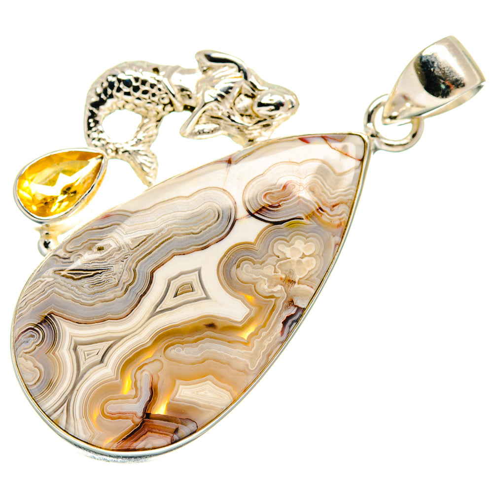 Laguna Lace Agate Pendants handcrafted by Anasilvercos - PD21646
