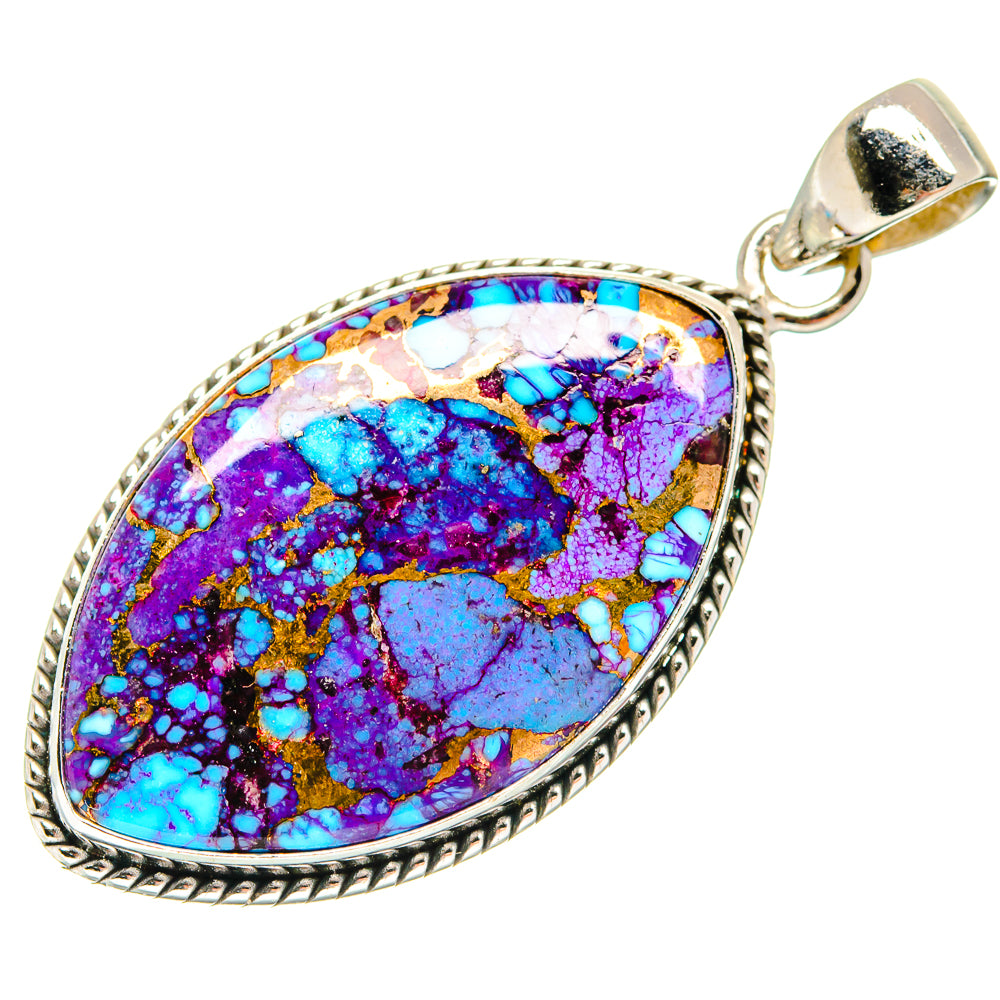 Purple Copper Composite Turquoise Pendants handcrafted by Anasilvercos - PD21651
