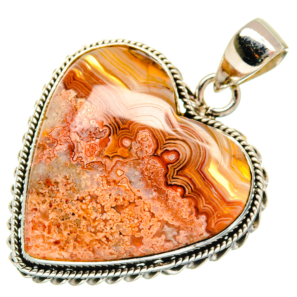 Crazy Lace Agate Pendants handcrafted by Anasilvercos - PD21674