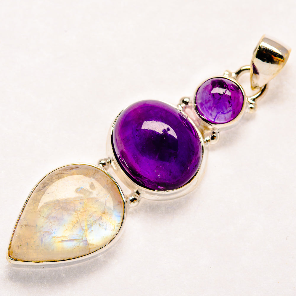 Rainbow Moonstone Pendants handcrafted by Anasilvercos - PD21678 - Photo 2