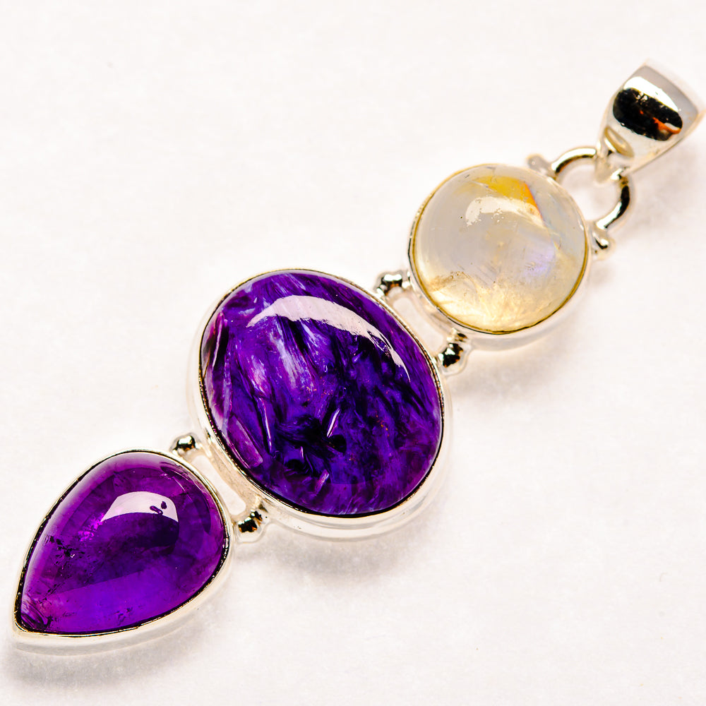 Charoite Pendants handcrafted by Anasilvercos - PD21679
