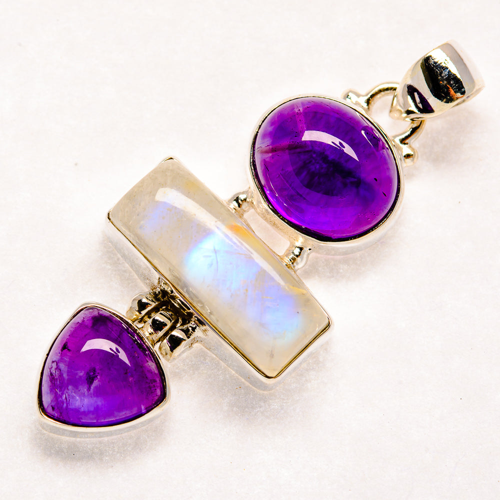 Rainbow Moonstone Pendants handcrafted by Anasilvercos - PD21685