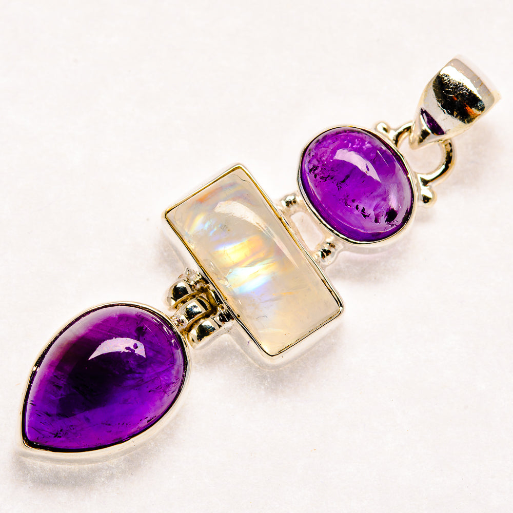 Rainbow Moonstone Pendants handcrafted by Anasilvercos - PD21687 - Photo 2