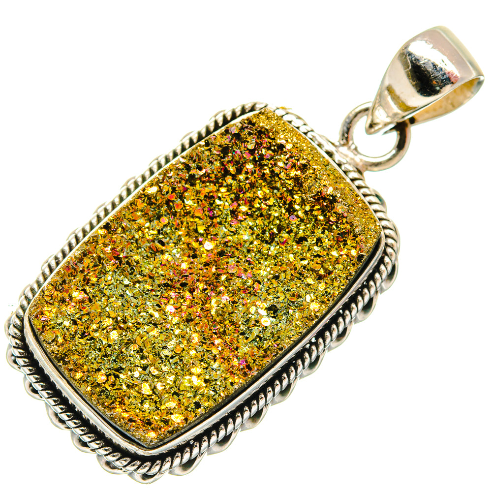 Spectro Pyrite Druzy Pendants handcrafted by Anasilvercos - PD21702