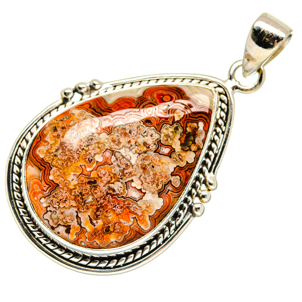 Crazy Lace Agate Pendants handcrafted by Anasilvercos - PD21705